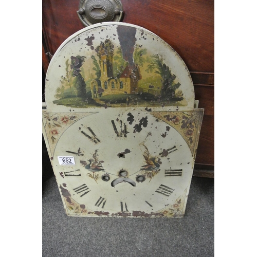 652 - A stunning antique hand painted Grandfather Clock dial.