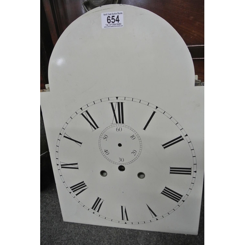 654 - A simple enamel Grandfather Clock dial.