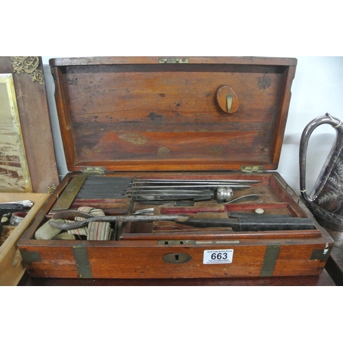 663 - A stunning antique cased surgeons medical kit, produced by Millikin & Lawley - London.