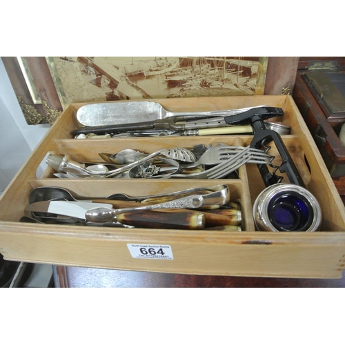 664 - An assortment of various cutlery etc.