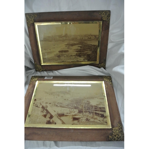 665 - A set of 2 stunning antique Crystoleums, showing early scenes of Portstewart Prommenade.