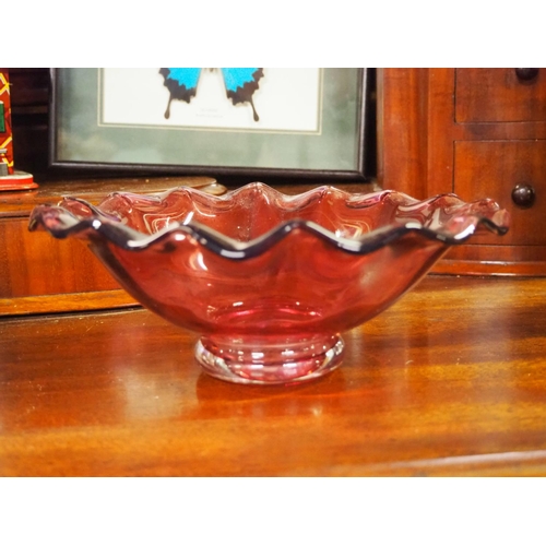 200 - A stunning antique ruby glass bowl.