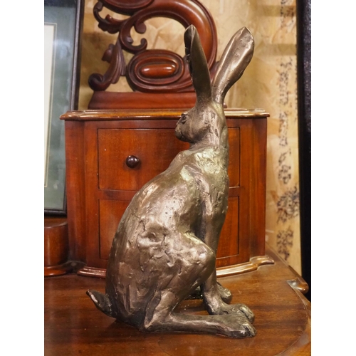 201 - A bronze effect hare.