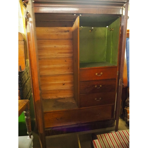 212 - A stunning antique Victorian double wardrobe with interior drawers.