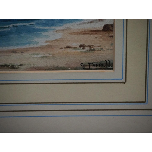 255 - An original framed watercolour painting by Irish Artist G Farrell, titled 'Fair Head'.