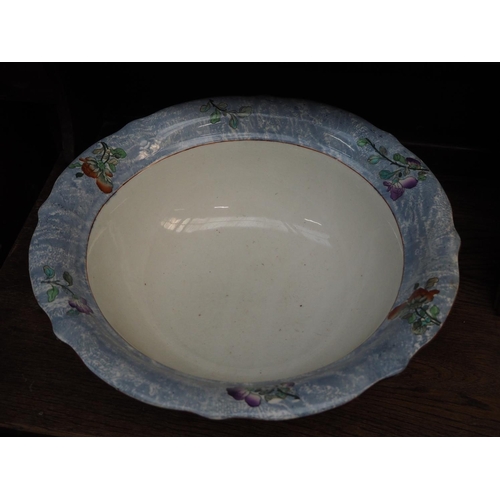 256 - A stunning & unusual antique Masons Ironstone bowl/ basin with hand painted design.