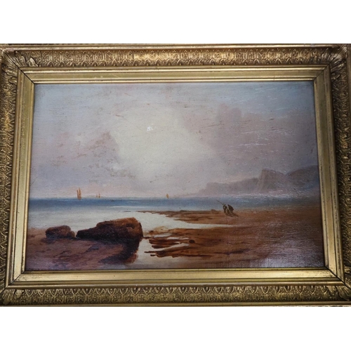 298 - A pair of antique Coastal paintings, attributed to Tom Robertson, each in gilt frame.