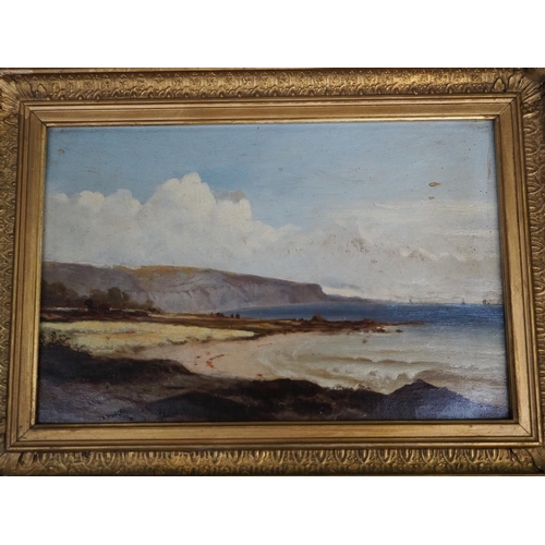 298 - A pair of antique Coastal paintings, attributed to Tom Robertson, each in gilt frame.