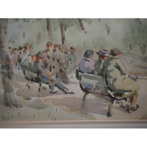 315 - A stunning original watercolour painting by Irish Artist, Desmond Carrick, titled 'St Stephens Green... 