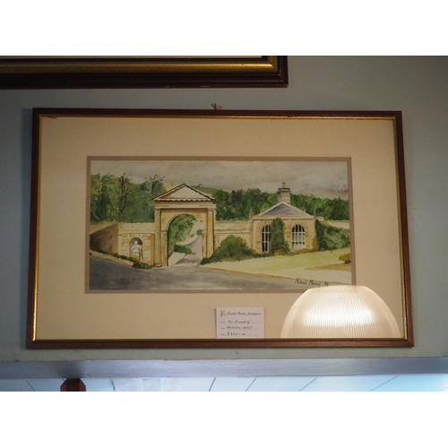 128 - An original framed watercolour landscape by Irish Artist, Michael Murray, showing Bishops Gate, Down... 