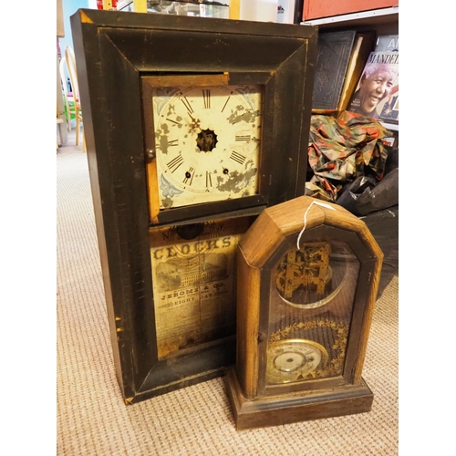 142 - A collection of 3 antique clocks for restoration.