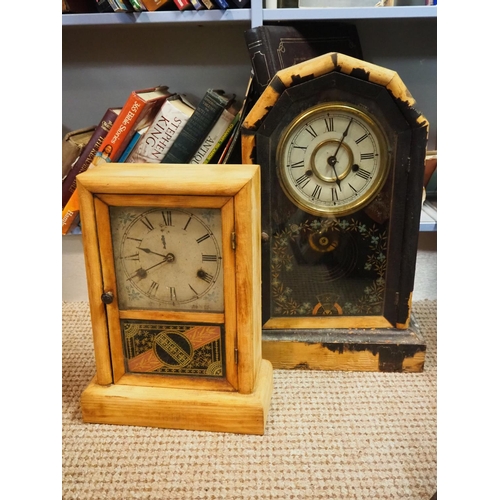 143 - A collection of 2 antique mantle clocks for restoration.