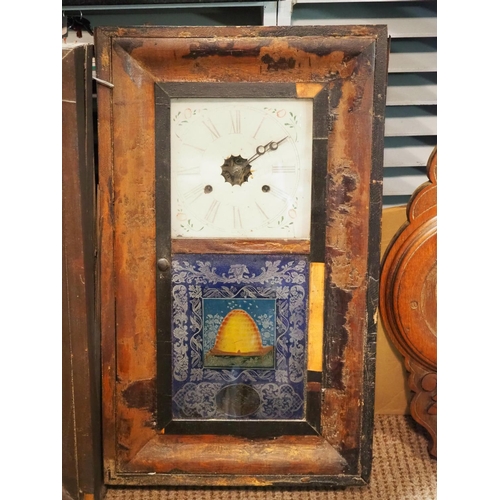 146 - A collection of 2 antique fish box clocks.