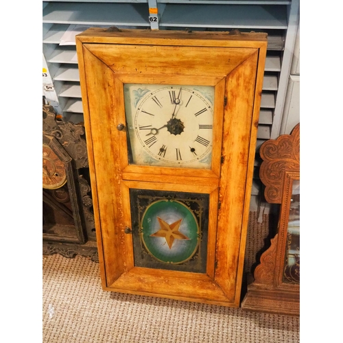 148 - An antique fish box clock.
