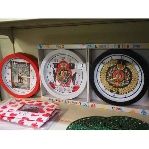 16 - 3 RUC (Royal Ulster Constabulary) clocks.