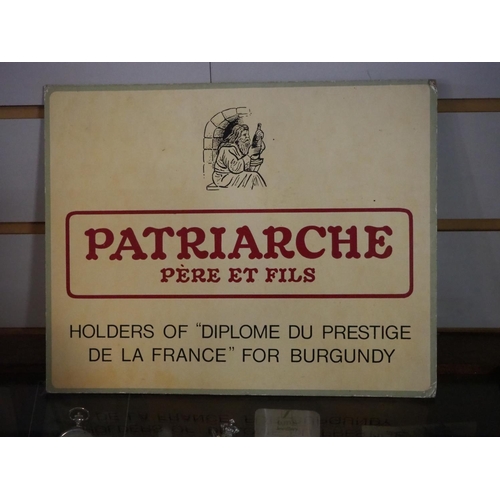166 - A vintage card wine display for Patriarche Pere et Fils.