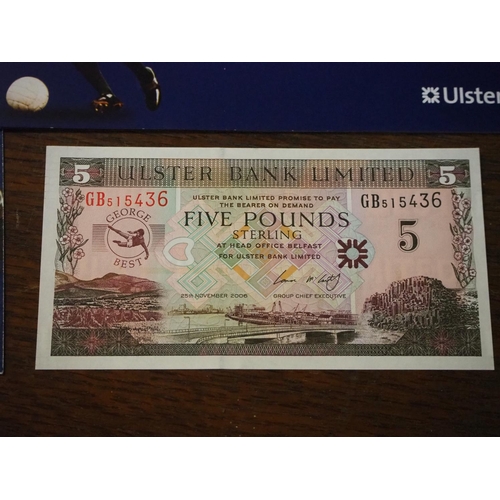 263 - An Ulster Bank George Best £5 note in original folder/ wallet.