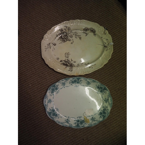 321 - 2 large antique platters.