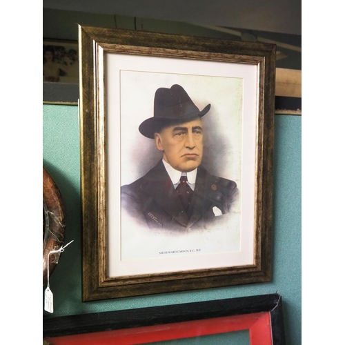 328 - A framed portrait of Sir Edward Carson.