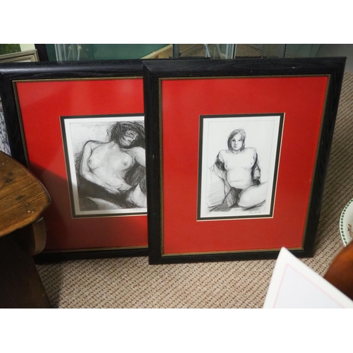 336 - 2 framed nude studies.