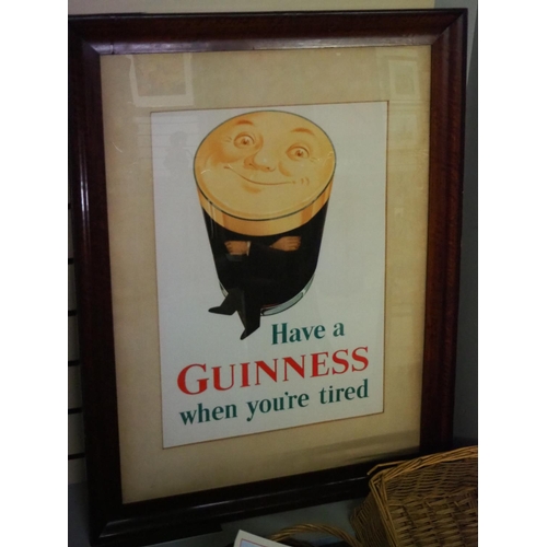 340 - A large framed Guinness 'Have a Guinness when you're tired' print.