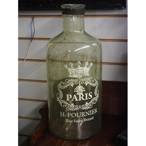 385 - A large glass 'Paris' jar/ bottle.