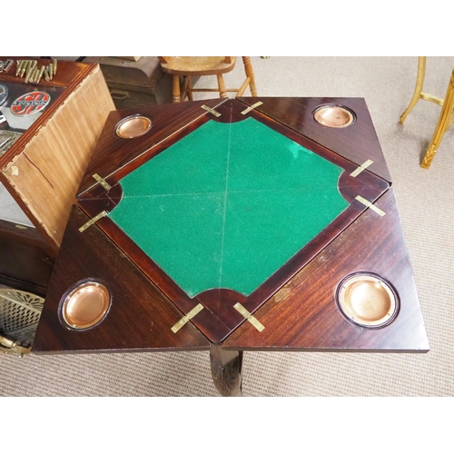 403 - An antique envelope games table.