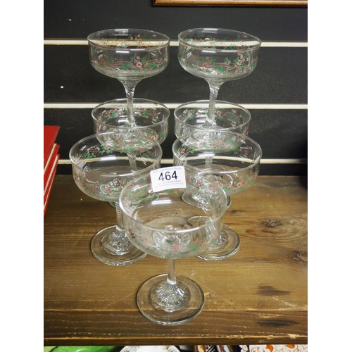 464 - 7 large glass desert bowls/ glasses.