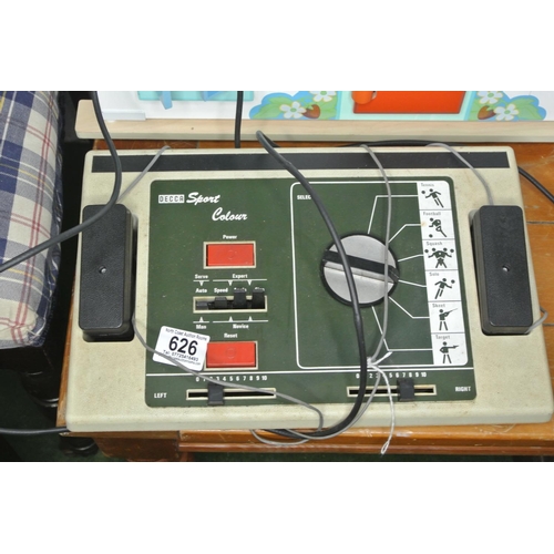 626 - A vintage Decca Sport Colour games console.