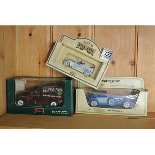 322 - 3 boxed die-cast car models