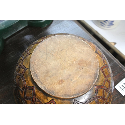 336 - A large carved wooden bowl