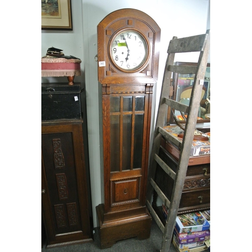 343 - A 6ft tall oak grandfather clock case