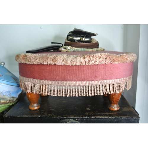 346 - A small upholstered foot stool