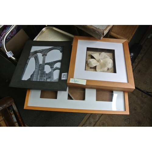 719 - A photoframe and two framed prints