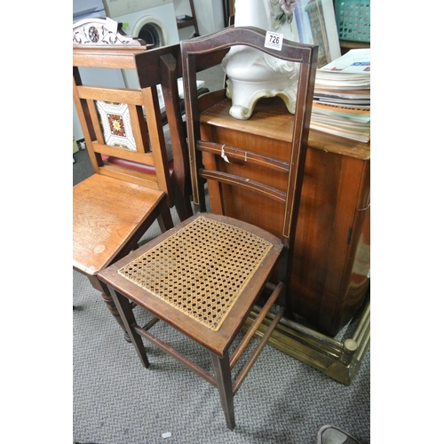 726 - An inlaid single chair with bergere seat