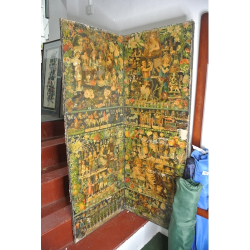 745 - A 6ft Decoupage screen featuring royalty, famous people and scenes