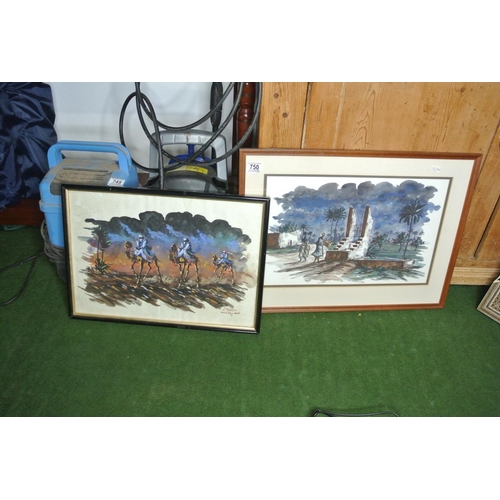 750 - A pair of framed North African themed water colours