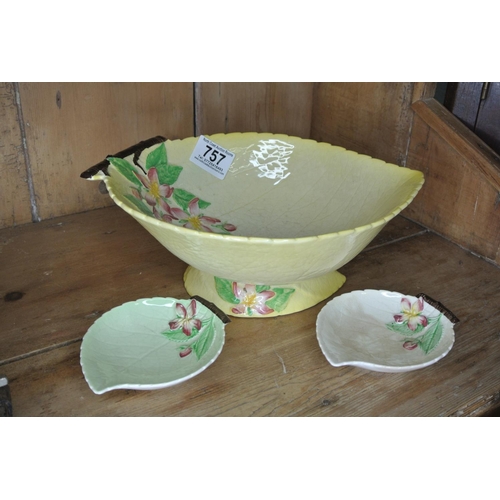 757 - 2 Carlton Ware pin dishes and a Carlton ware Bowl