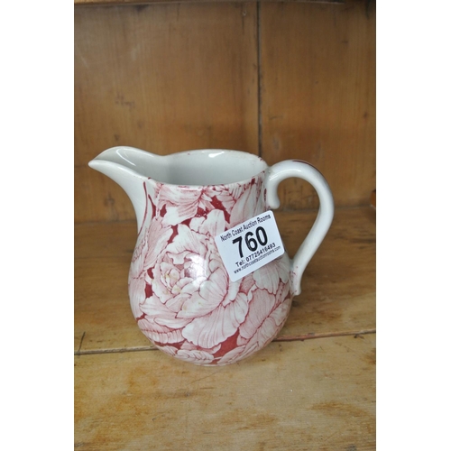 760 - A Staffordshire ware water jug