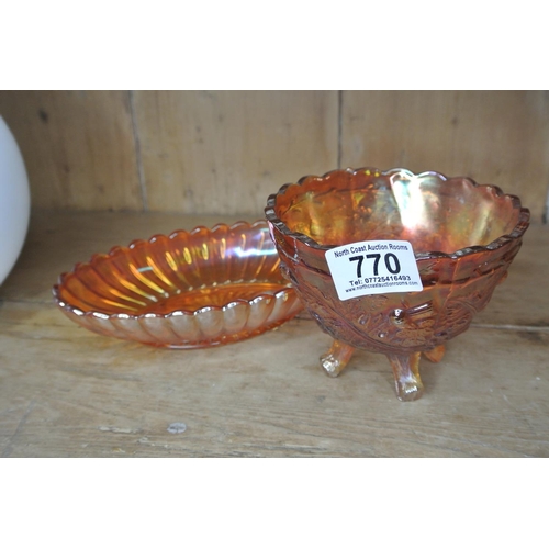 770 - A pair of carnival ware pressed glass bowls