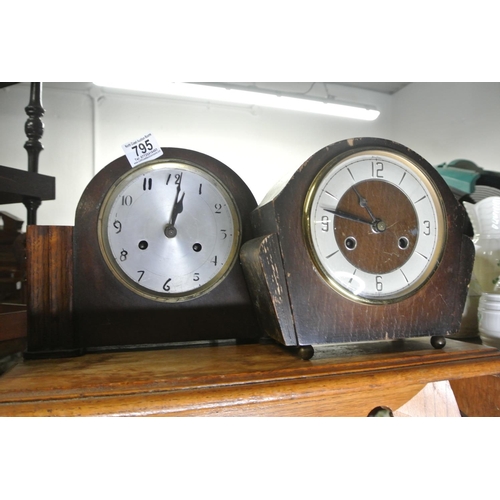 795 - Two mahogany mantle clocks