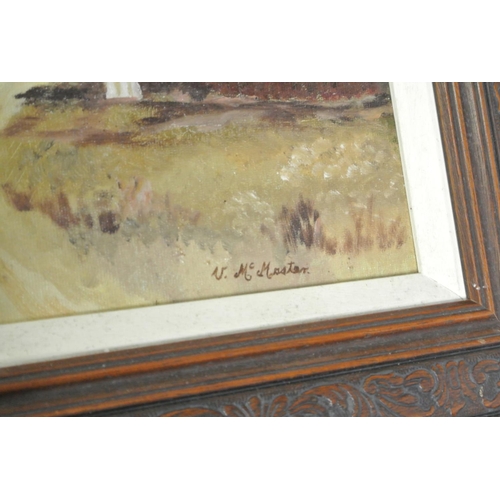 185 - A framed oil painting 'Bringing home the turf' signed bottom right hand corner W McMaster