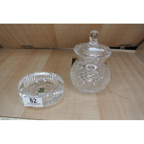 82 - A Waterford Crystal ashtray and lidded pot