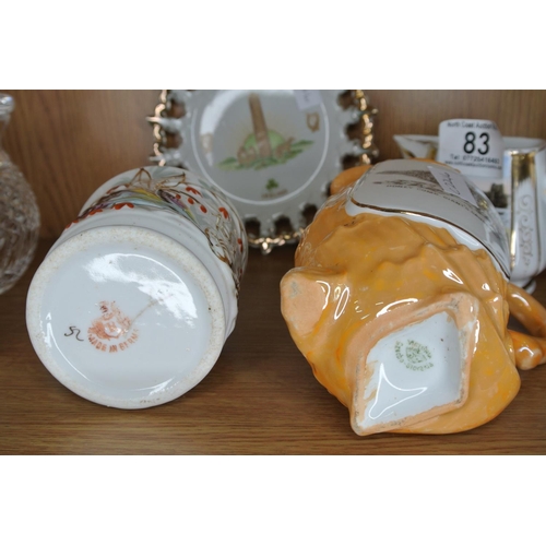 83 - Four pieces of local scenes crested china