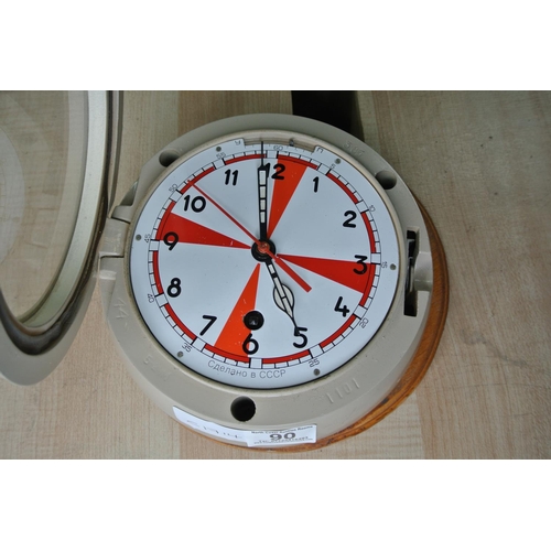 90 - An unusual Soviet era/ Russian war ship clock.