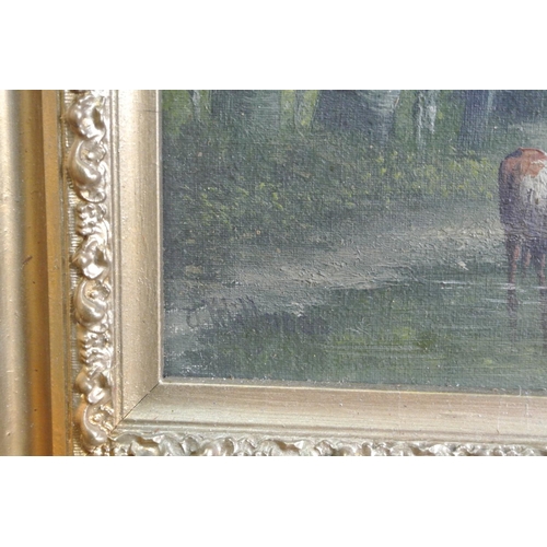 366 - A pair of heavy framed oil on canvas signed A. Millhouse