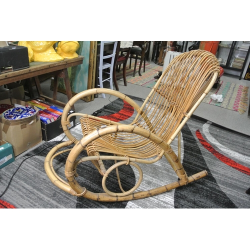 383 - A vintage bentwood Bamboo rocking chair