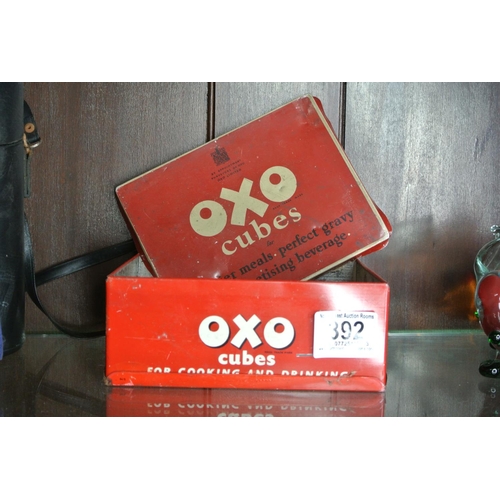 392 - A vintage Oxo cube tin