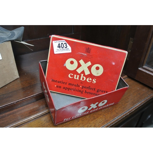 403 - A vintage Oxo cube tin