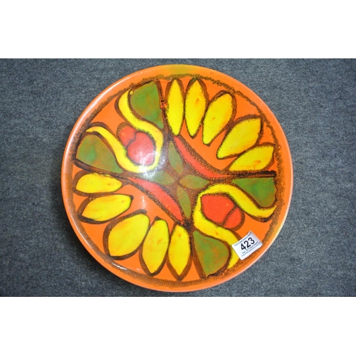 423 - A large vintage Poole Pottery fruit bowl, signed to base.